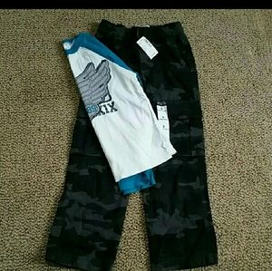 Boys Outfit Pants NWT and shirt in Good Cond.